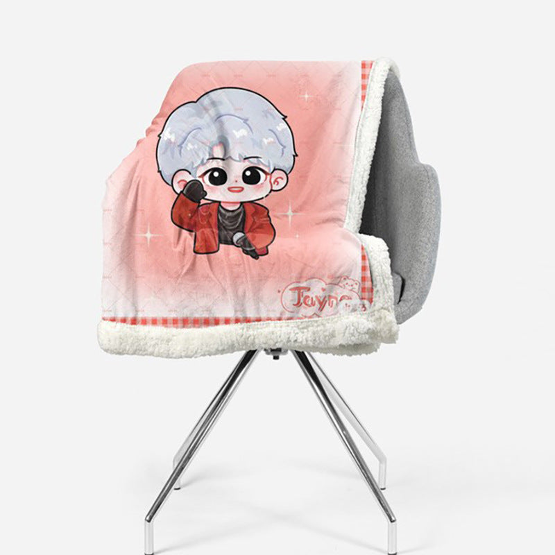 Wholesale Cartoon Flannel Blanket Double Layer Thickened for Nap