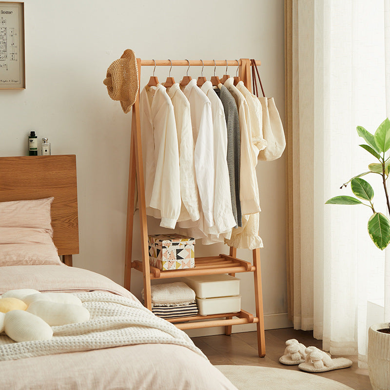 Wholesale Modern DoubleLayer Clothes Rack Real Wood, Customizable
