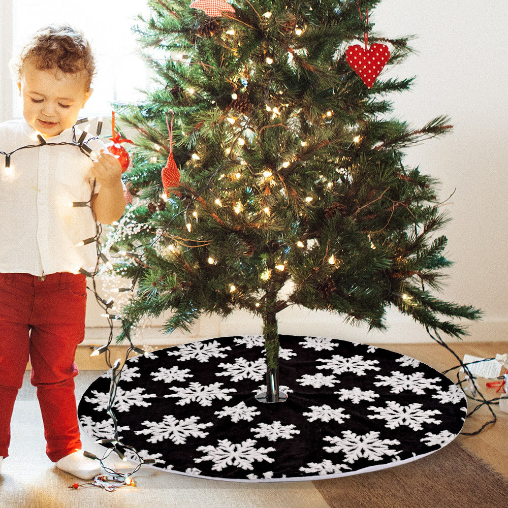 Wholesale 30084 Gray Christmas Tree Skirt with Embroidered Snowflake