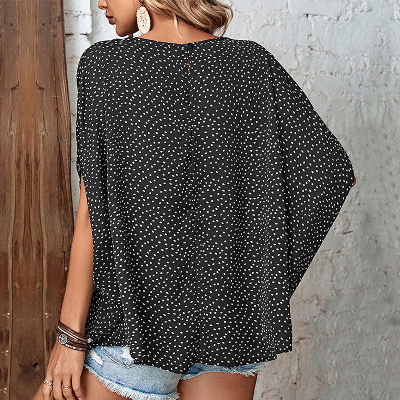 Small Polka Dot Irregular Shirt
