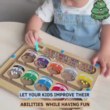 Magnetic Color and Number Maze Puzzles with Wooden Magnet Board Iron Beads Toy for Baby Kids