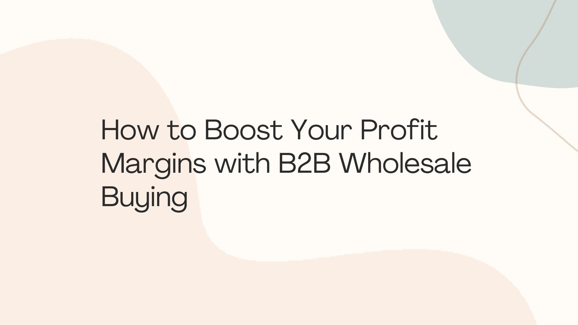 How to Boost Your Profit Margins with B2B Wholesale Buying