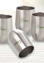 Customized  Personalized 12 oz. Stainless Steel Stemless Wine Glasses
