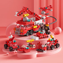 142pcs City Fire Truck Building Kit For Kids 6-12 Years Old, 6-in-1 Building Block, Fire Toys Building Sets