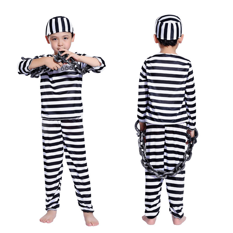 Wholesale Cosplay Halloween Prisoner Costume for Men, Suitable for Ages ...