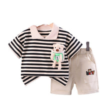 Wholesale Men's Summer Striped T-Shirt and Short Pants Suit for Boys ...