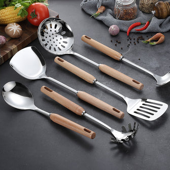 Wholesale 201 Stainless Steel Cookware Set with Retro Mango Wood ...