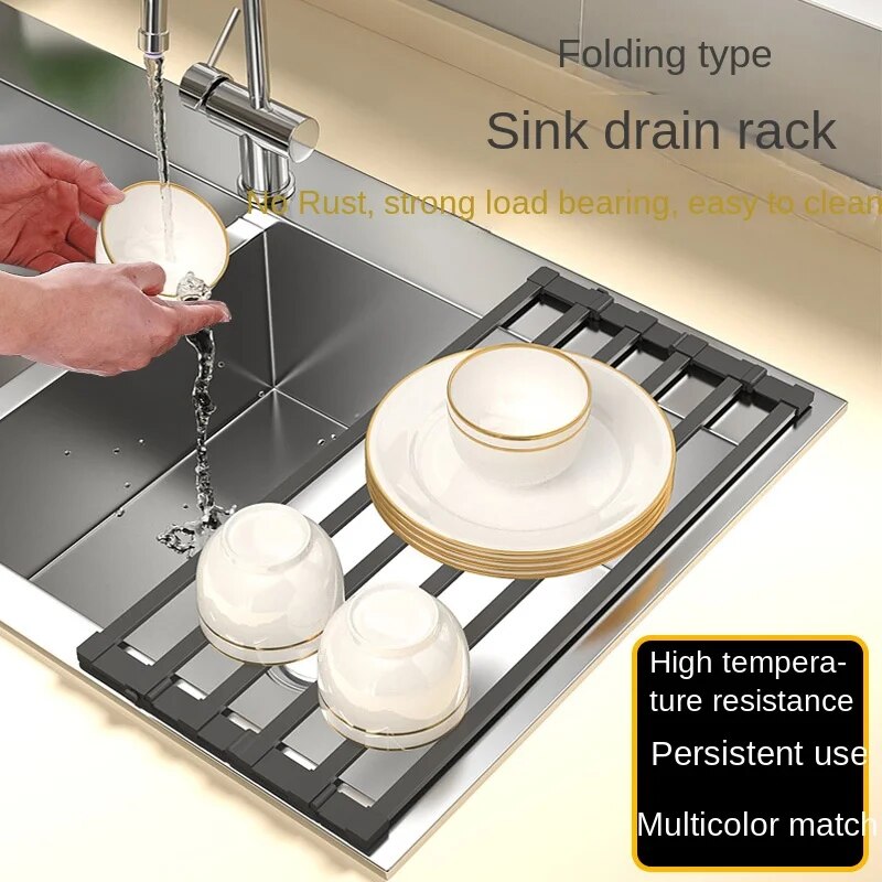 Wholesale Modern Foldable Stainless Steel Sink Rack with 8 Different ...