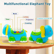 Baby Crawling Toys Elephant Musical Light Up Baby Toys For 6 To 12 Months,Infant Toy With Light & Sound & Automatically Avoid Obstacles