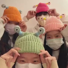 Winter Parent-Child Cute Glowing Little Monster Knit Hat